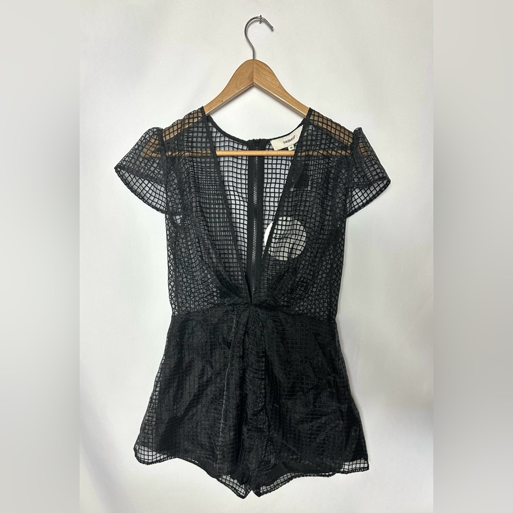 NWT Cameo Black Mesh Romper Jumper One Piece